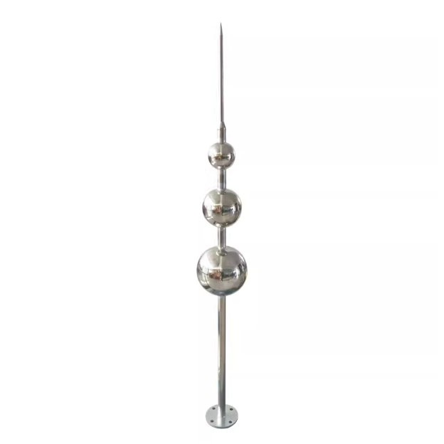 New Arrival Lightning Protection Rod System OEM/ODM Stainless Steel Double-ball Type Lightning Arrester Rod for Tower