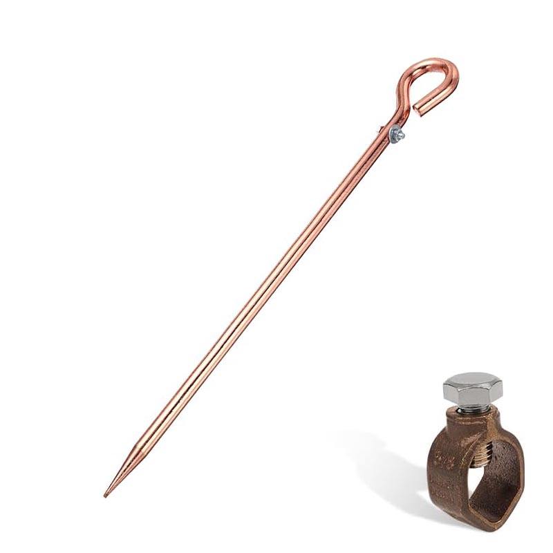 High Voltage Protection and Grounding System-round Pure Copper Earth Rod with Copper Clad Steel for Grounding System
