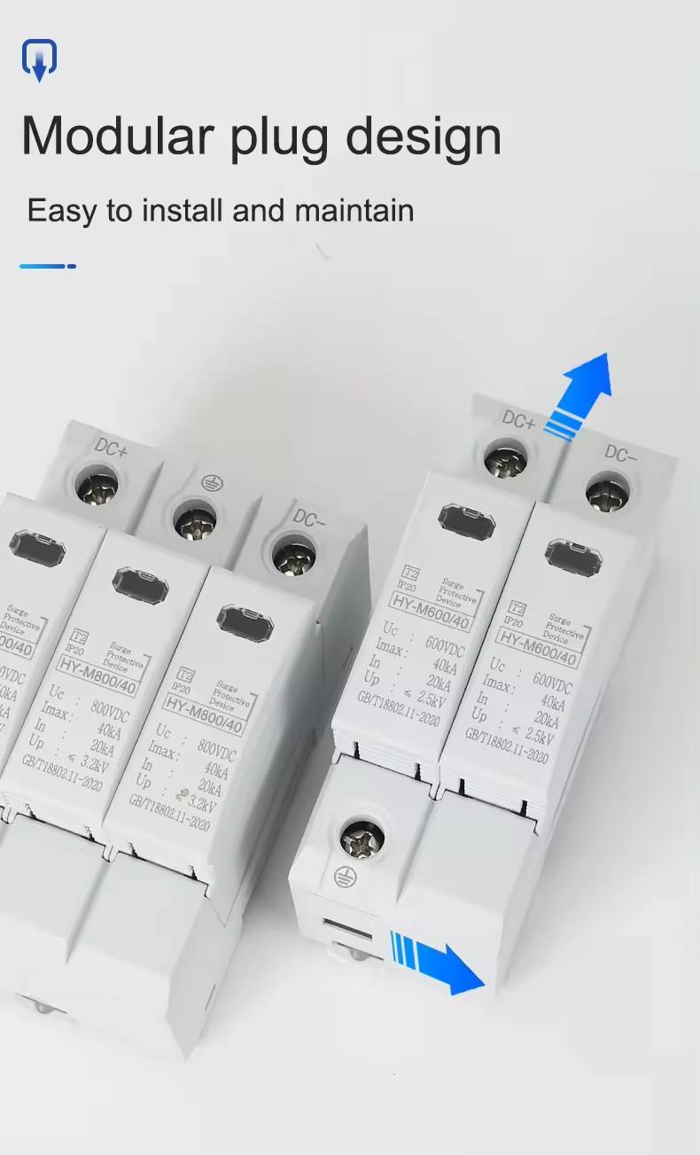 New Design Din Rail Power Signal Surge Protector Device DC 500V-800V 40KA Imax Arrester for Signal Processing Applications - Image 4