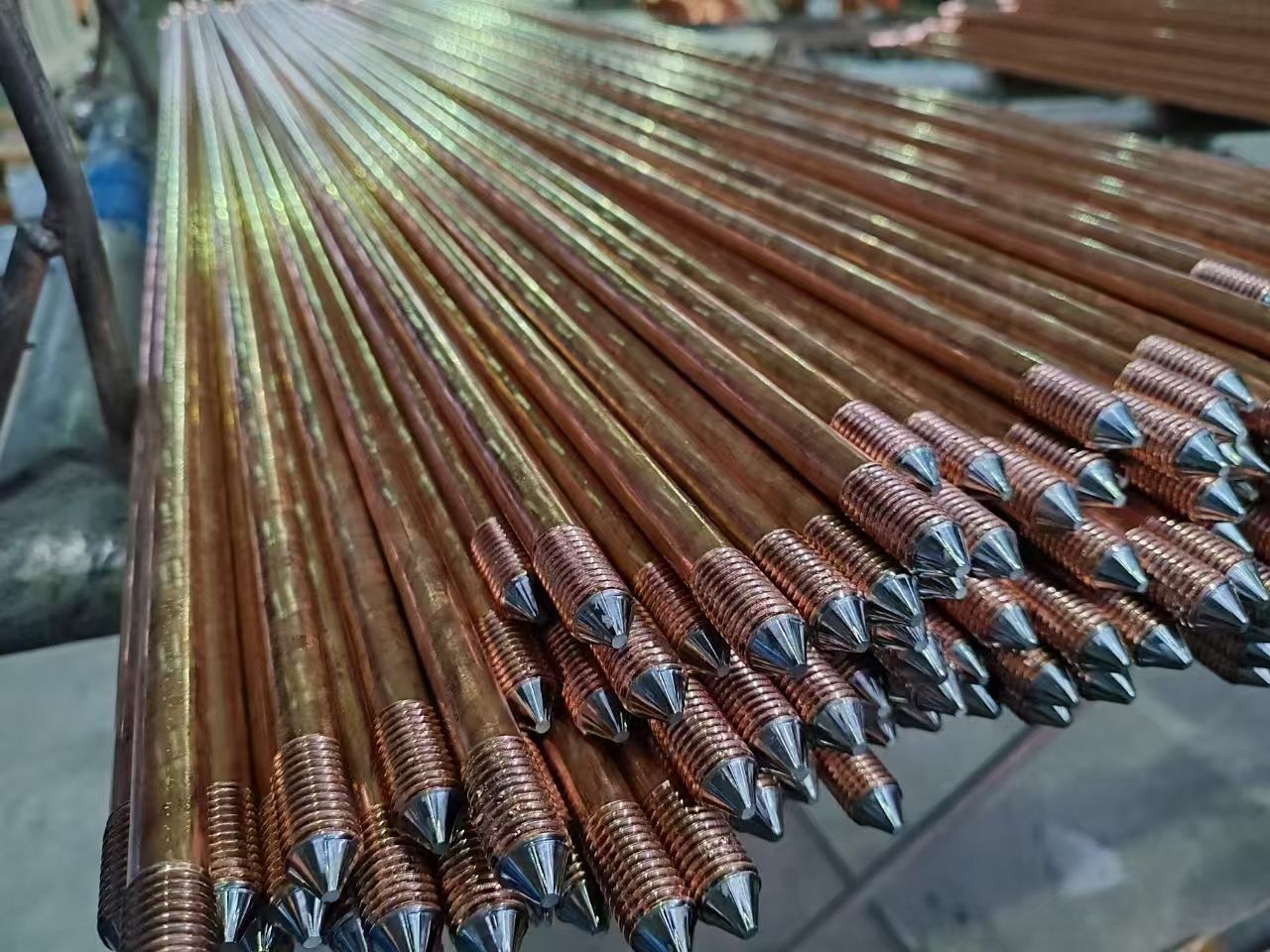 Copper Earthing Rods 1/2" 5/8" 3/4" Copper Zinc Plated Ground Rods Steel with Copper Clad Steel Material Earthing Rod - Image 4