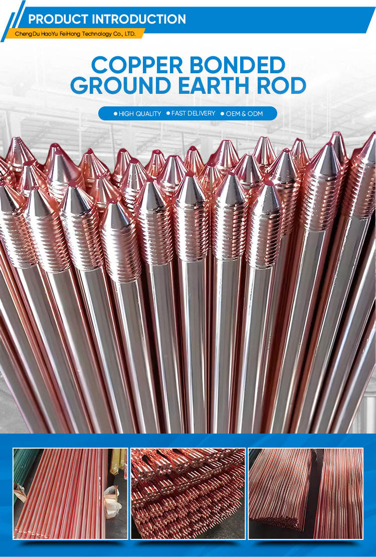 High Strength Corrosion-resistant Lightning Protection Grounding Copper-clad Steel Grounding Rod Copper Plated Grounding Rod - Image 5