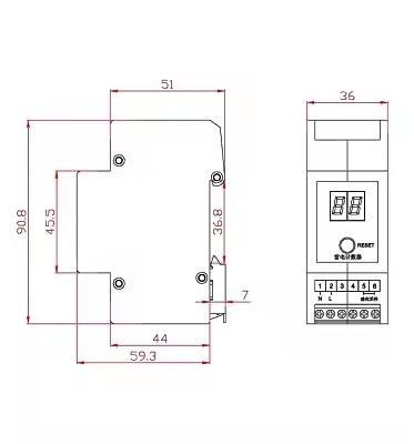 Mechanical Lightning Strike Counter IP65 Surge Impulse Counter Din Rail Indirect Lightning Counter 0-99 Bit Plastic Material - Image 5